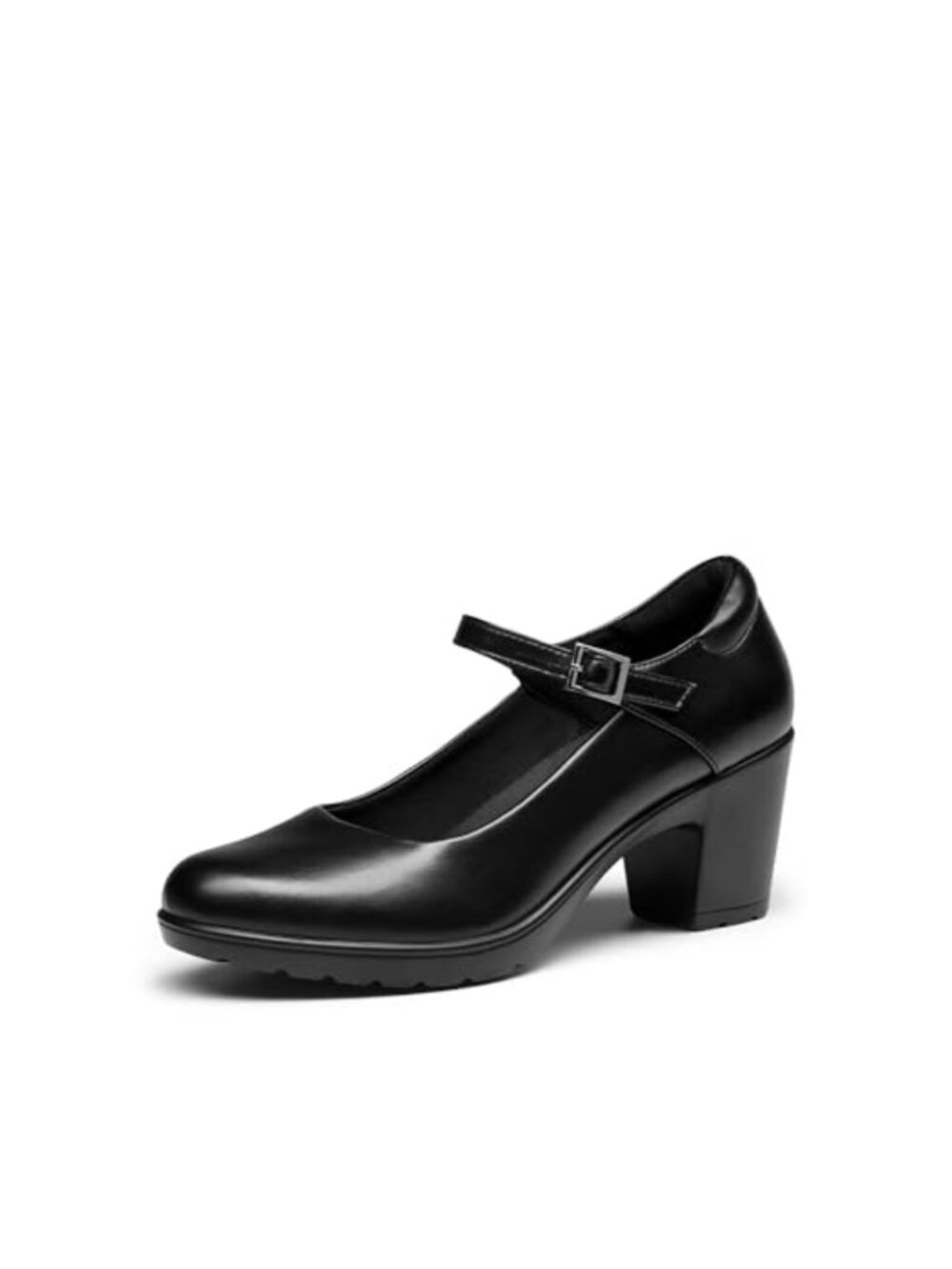 Mary Jane Dress Shoes Low Block Heel Pumps Round Toe Ankle Strap Workwear